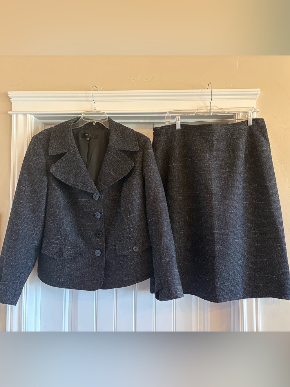 New Nine West Charcoal Two-Piece Skirt Suit - Women